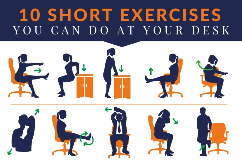 10 short exercises to do at your desk